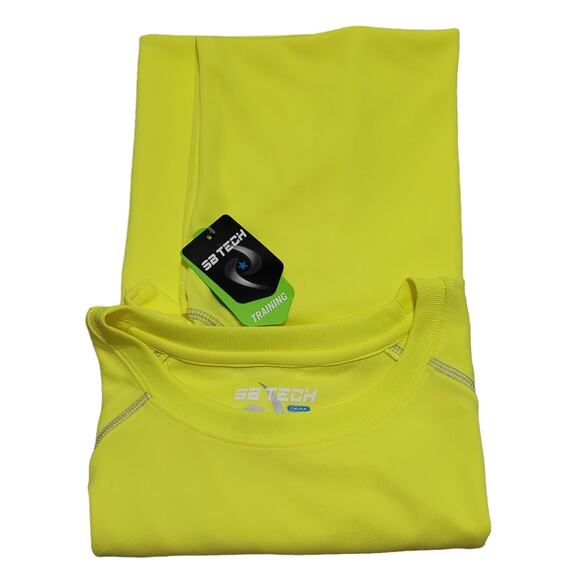 SB Tech CoolPlay Men's Performance Active Moisture Wicking Shirt, Yellow, XL - Picture 8 of 10